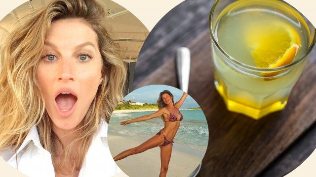 A água de Gisele Bündchen: quais os benefícios de beber um copo de água morna de limão com uma pitada de sal todas as manhãs?