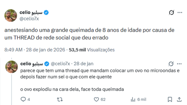 Anestesista chama a atenção com relato. (Créditos: X/ Reprodução)