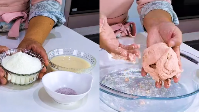 Basta misturar os ingredientes até formar uma massa. (Créditos: Chef Léo Oliveira/ reprodução YouTube)