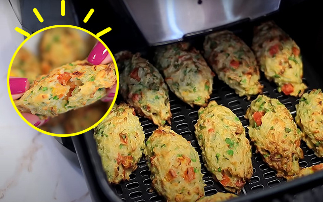 Bolinho de (resto de) arroz na airfryer pronto em 10 minutos e muito fácil de fazer: faça assim para não ficar seco