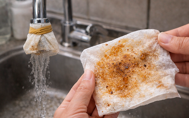 Fiz esse teste para saber se a água estava chegando suja na minha cabeça e não acreditei no resultado