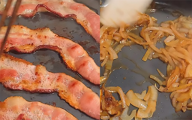 Fiz e funciona: truque de chef transforma bacon e cebola em ouro crocante e você só precisa de água, é muito fácil