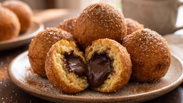 Sempre que eu faço esse bolinho de chuva com brigadeiro do TudoGostoso dá briga na minha casa: todos querem o último!