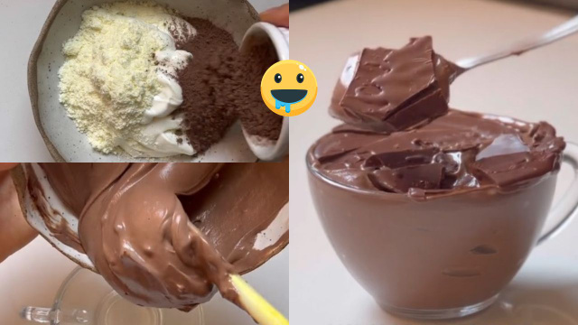 Mousse de chocolate crocante SEM AÇÚCAR é muito chocolatudo e leva apenas 4 ingredientes