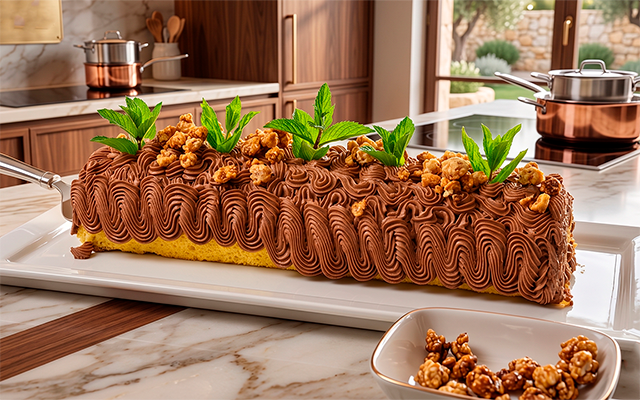 Uma sobremesa espetacular que parece de confeitaria, mas é mais fácil do que você imagina: rocambole espanhol de chocolate e avelã com uma massa fofinha e um recheio cremoso de chocolate amargo