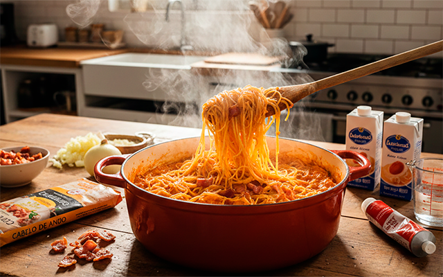 Macarrão muito cremoso sem queijo com molho de 5 ingredientes que rende até sobra para o dia seguinte