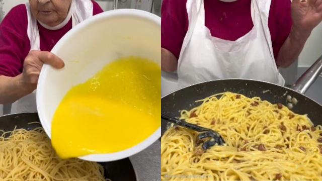 Como uma verdadeira nonna italiana faz espaguete à carbonara: não usa creme de leite e fica muito cremoso!