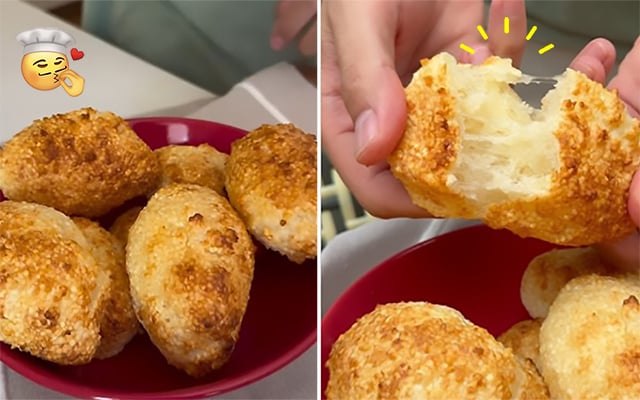 Pãozinho de tapioca de 4 ingredientes para fazer no lanche hoje: dá pra fazer no forno ou na airfryer, você escolhe