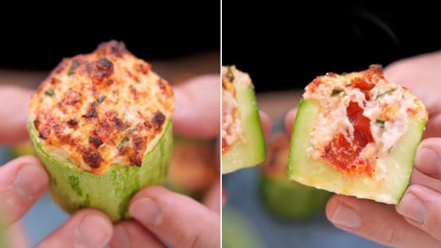 Faço essa abobrinha recheada na airfryer há 3 anos e se tornou o prato preferido do meu marido