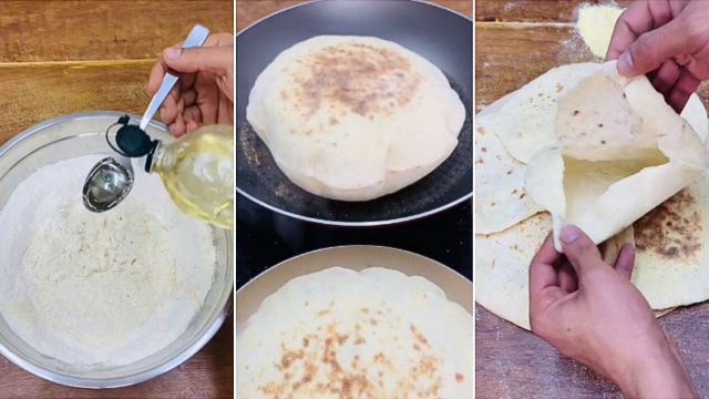 Pão árabe que infla muito fácil de fazer com receita de chef especializado
