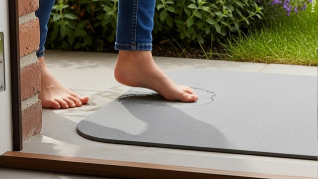 Adeus ao piso molhado: tapete de pedra que absorve água sai pela metade do preço