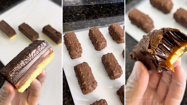 Caramelo, biscoito, chocolate: a barrinha que todo mundo ama numa versão caseira fácil