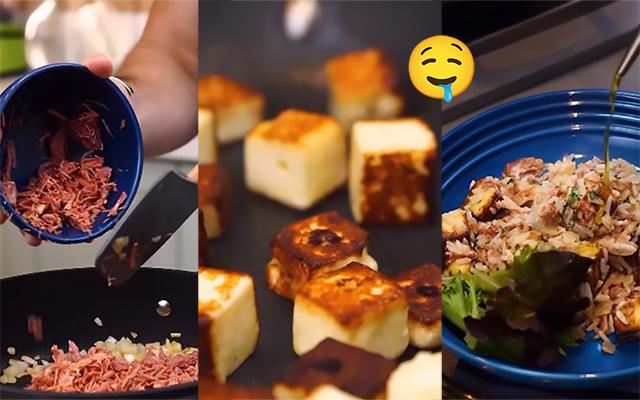 Arroz cremoso com carne seca e queijo coalho é um prato perfeito para um almoço especial