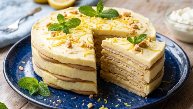 Receita de charlotte de limão com iogurte grego: ideal para satisfazer um desejo saudável e com menos calorias