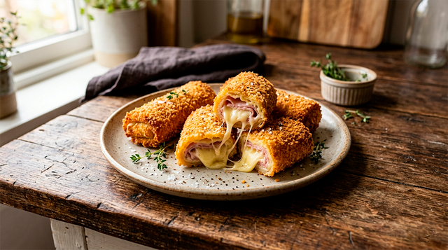 Café da manhã especial pronto em 2 minutos: esse croque monsieur enrolado junta crocância absurda com queijo derretido