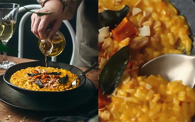 Comer esse risoto de abóbora com gorgonzola, sálvia e amêndoas é um privilégio: veja como fazer receita saborosa digna de chef