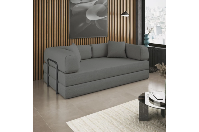 Sofá-cama compacto e versátil ideal para pequenos espaços (Divulgação: Shopee).
 