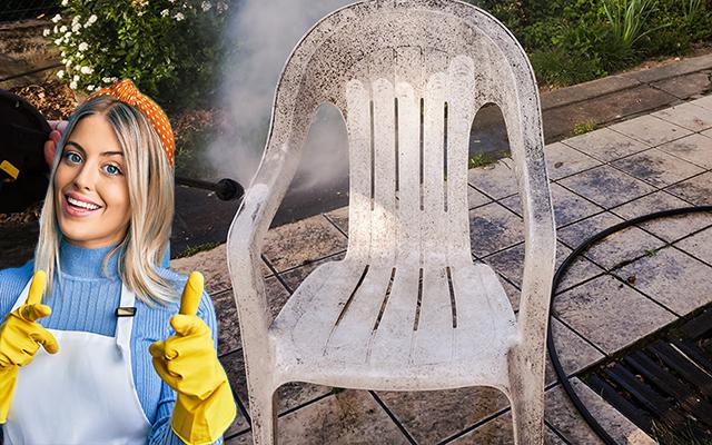 Chega de cadeira de plástico encardida no churrasco, eu te ensino como deixar branquinha como a neve!