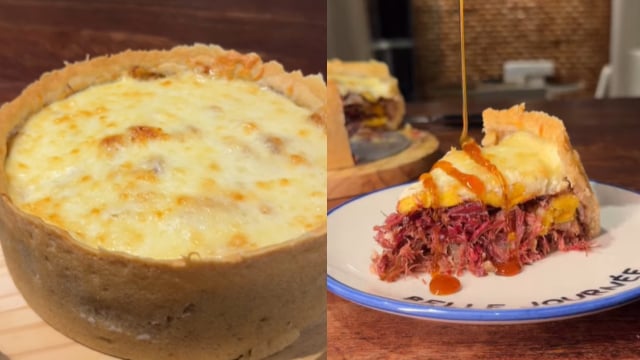 Torta sertaneja: essa maravilha com recheio de carne seca e banana-da-terra desmancha na boca e é a combinação agridoce perfeita