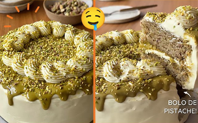 Bolo de pistache 100% vegano é a sobremesa de Natal que todo mundo pode comer: aprenda receita deliciosamente pistachuda
