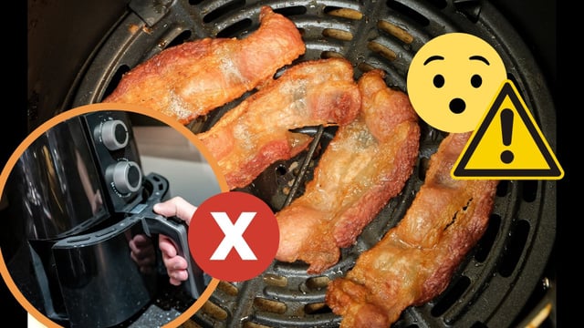 "Tenha cuidado": açougueiro explica por que você não deve cozinhar bacon na airfryer