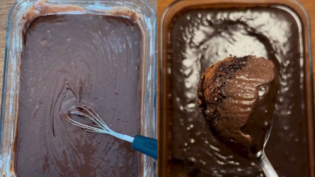 Bolo de chocolate molhadinho que não suja louça: não precisa nem untar a forma, mistura tudo direto na travessa e leva para assar
