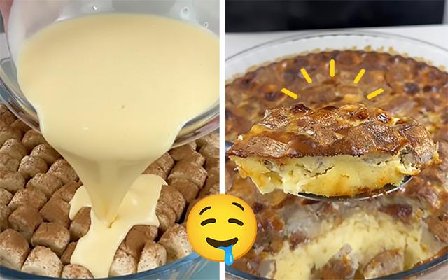 Sobremesa de banana cremosa dos deuses: receita na travessa é muito fácil de fazer, só levar ao forno por 20 minutos