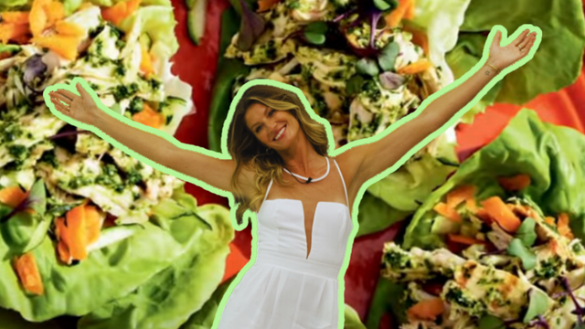 O frango de Gisele Bündchen: prato simples com a proteína leva molho pesto e é feito para comer com as mãos. Veja a receita, é muito fácil!