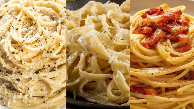 Clássicos da culinária italiana: aprenda como fazer macarrão Cacio e Pepe, Alfredo e carbonara como um Masterchef!