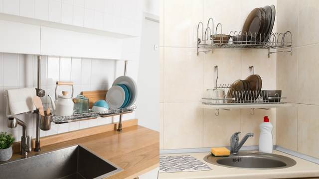 Pouco espaço na bancada? Escorredor de parede pode ser a solução. (créditos: Shutterstock)