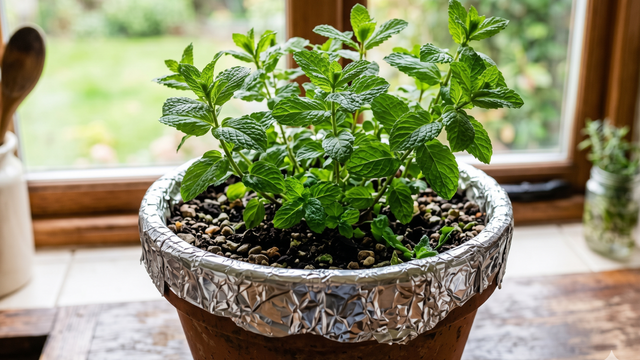 Qual a finalidade de colocar papel alumínio sobre vasos de plantas e como fazer?