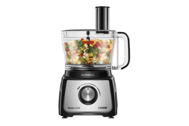 Multiprocessador Mondial 1000W traz potência e funções completas para sua cozinha (Divulgação: Mercado Livre).