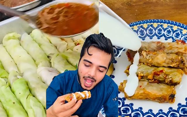 Chef árabe revela o passo a passo da melhor receita de charuto de repolho suculento pra você fazer em casa