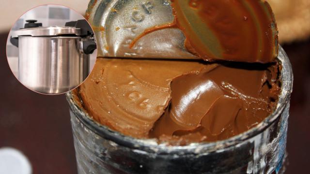 Dá para fazer doce de leite com uma lata de 1 kg de leite condensado na panela de pressão?