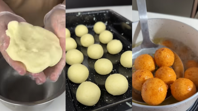 Passo a passo para fazer bolinhas de queijo com 3 ingredientes. (créditos: Reprodução/Youtube Jobson Amancio)