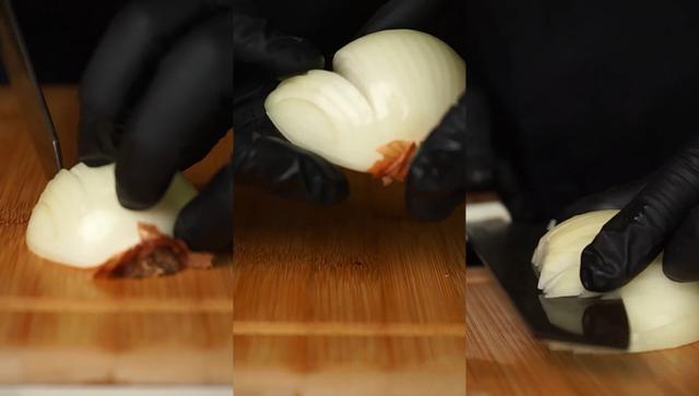 Veja o passo a passo para cortar cebola picadinha como chef de cozinha (Reprodução: qchef_ochefemtuacasa)