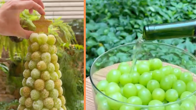 Delícia de Natal: árvore de uva verde alcóolica é o aperitivo fácil de fazer que vai encantar todo mundo