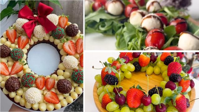A tendência de Natal desse ano são guirlandas comestíveis: tem de brownie, de salada, de frutas e mais! Aprenda como fazer