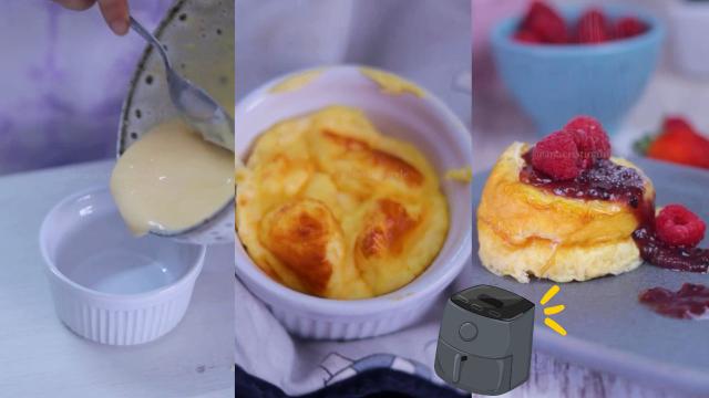 Bolinho de iogurte fácil na airfryer: 3 ingredientes, 9g de proteína e muita alegria no café da manhã ou lanche