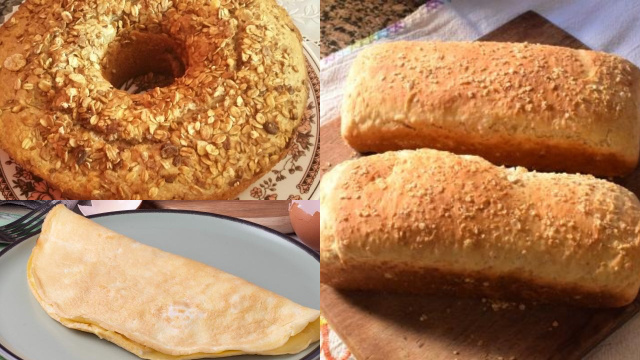 3 receitas com aveia para variar no seu lanche saudável: bolo de banana, crepioca e pão