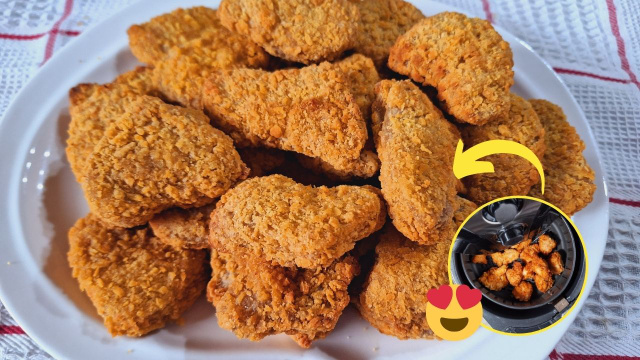 Nuggets caseiros na airfryer: assim fica mais saudável e leve para um lanchinho