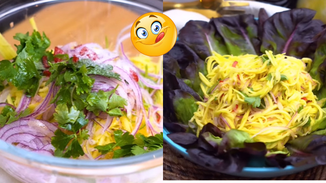 Aprendi a fazer uma salada de manga diferente e deliciosa, todo mundo me pede a receita quando experimenta