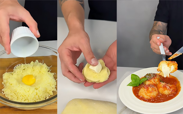 Nhocão recheado com cream cheese ao molho de tomate com manjericão desmancha na boca: meu filho pede pra comer toda semana