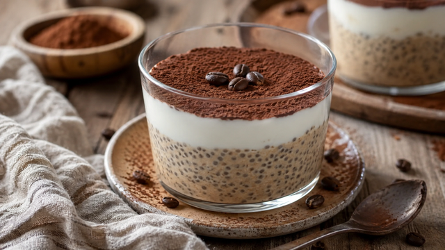 Desde que descobri esse tiramisu vegano com sementes de chia, faço todos os dias e como sem culpa