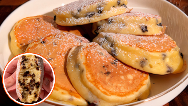 Panqueca de ricota com recheio de chocolate: massa deliciosa e fofinha é amor à primeira mordida