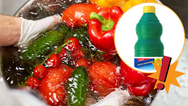 Vegetais devem ser higienizados com água sanitária, mas é preciso saber qual comprar