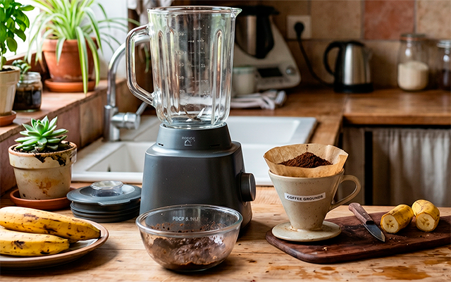 Por que as pessoas estão misturando borra de café usada com casca de banana e água?