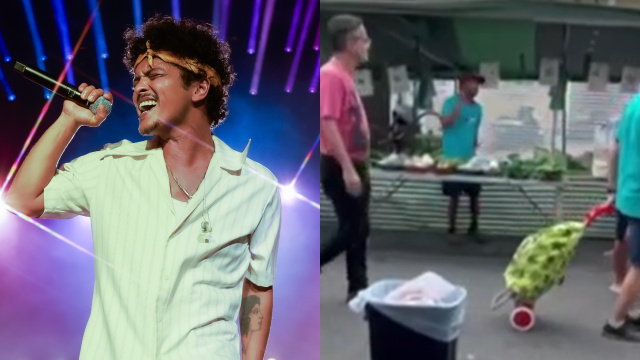 Feirante canta paródia de Bruno Mars para atrair clientela e viraliza nas redes sociais; confira!