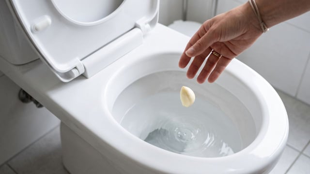 O que acontece se você colocar alho no vaso sanitário e deixar durante a noite? O que acontecerá pela manhã?