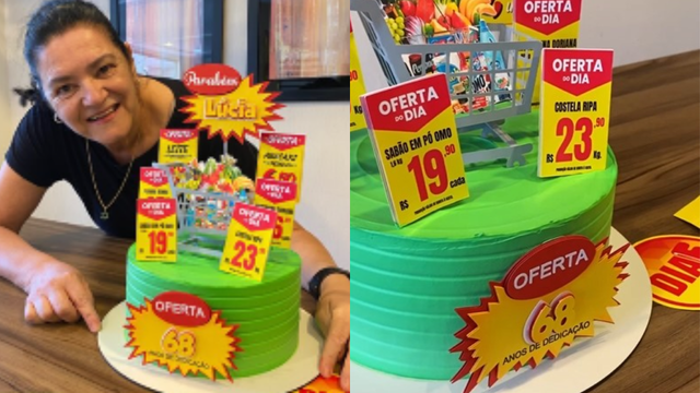 O brasileiro não tem limite: rainha das promoções e do mercado, aposentada ganha festa surpresa com tema prá lá de inusitado